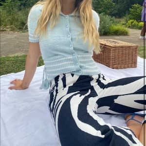 House of Sunny winona knit sky blue cropped top sz Us 6